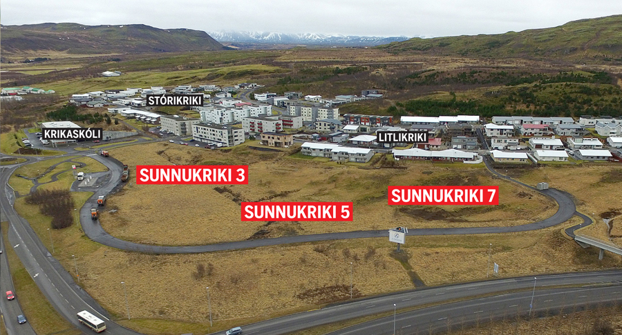 Lóðum 3,5 og 7 við Sunnukrika hefur verið úthlutað.